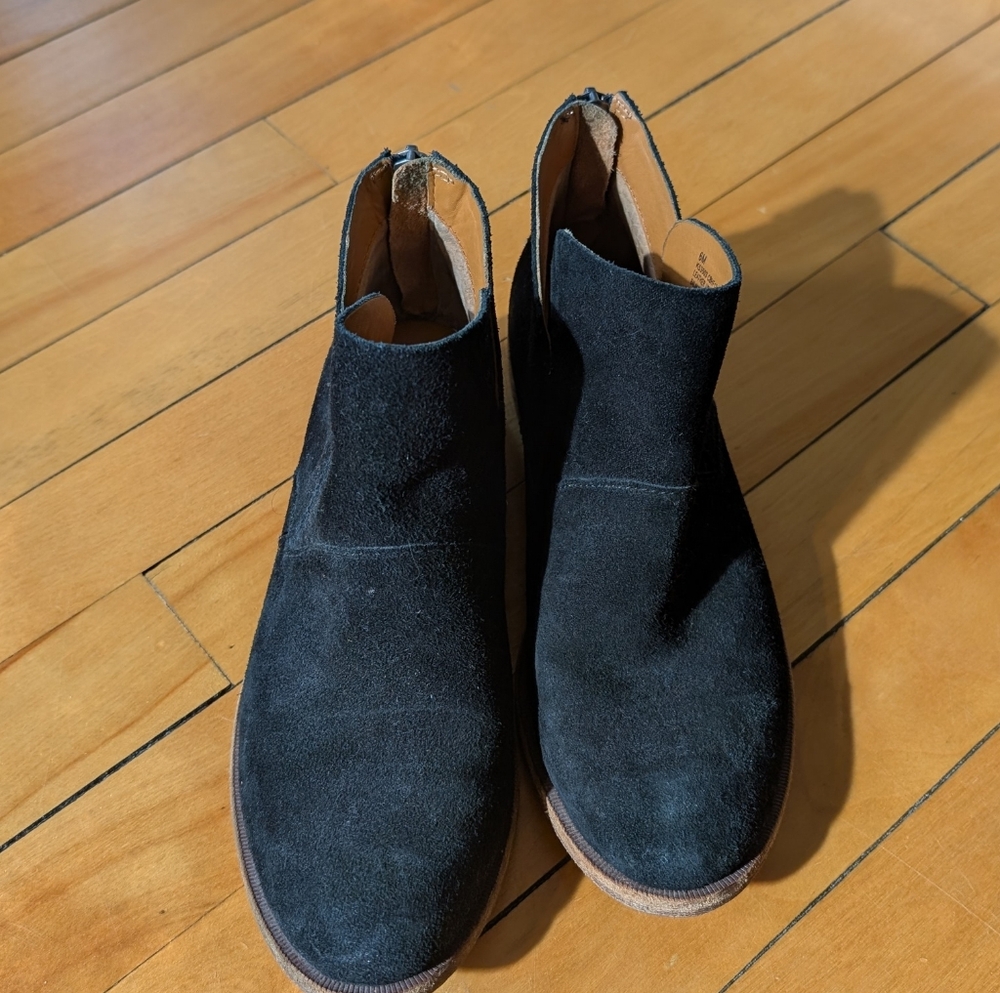 Kork-Ease Black Suede Ankle Booties